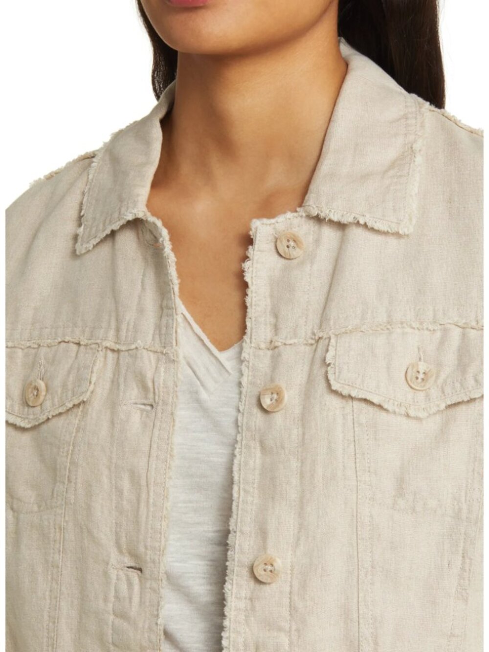NWT Tommy Bahama Two Palms Linen Raw Edge Jacket SZ M, Color Natural - Picture 5 of 7